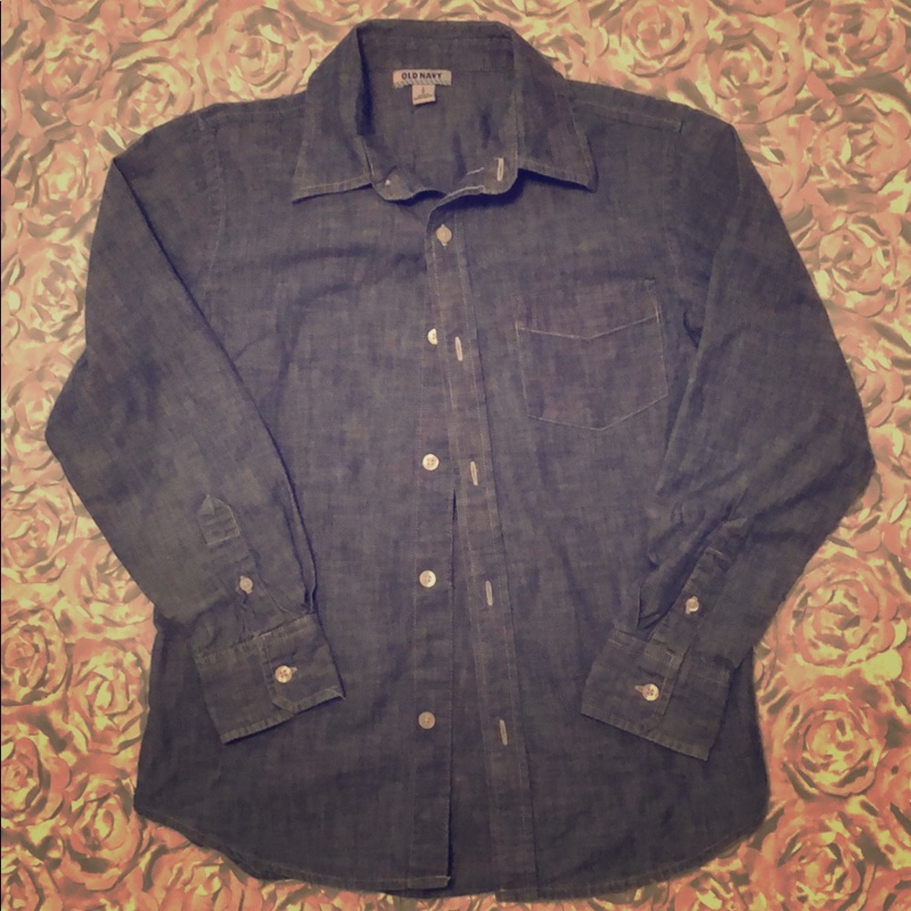 Denim look boys large (10/12) button down